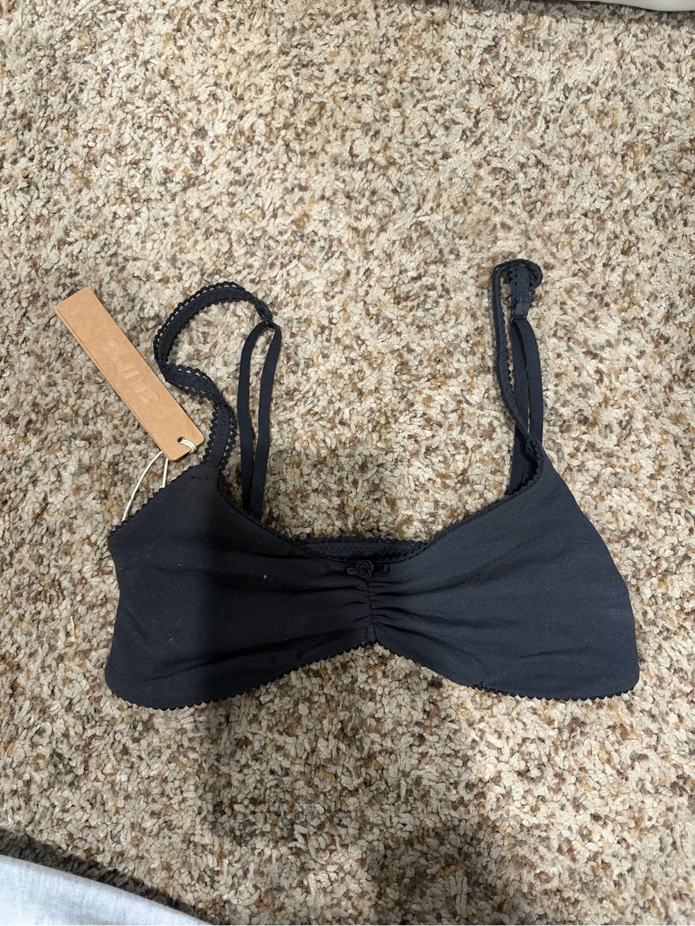 Skims Black Lace-Trim Bralette - Women Intimates & Sleepwear